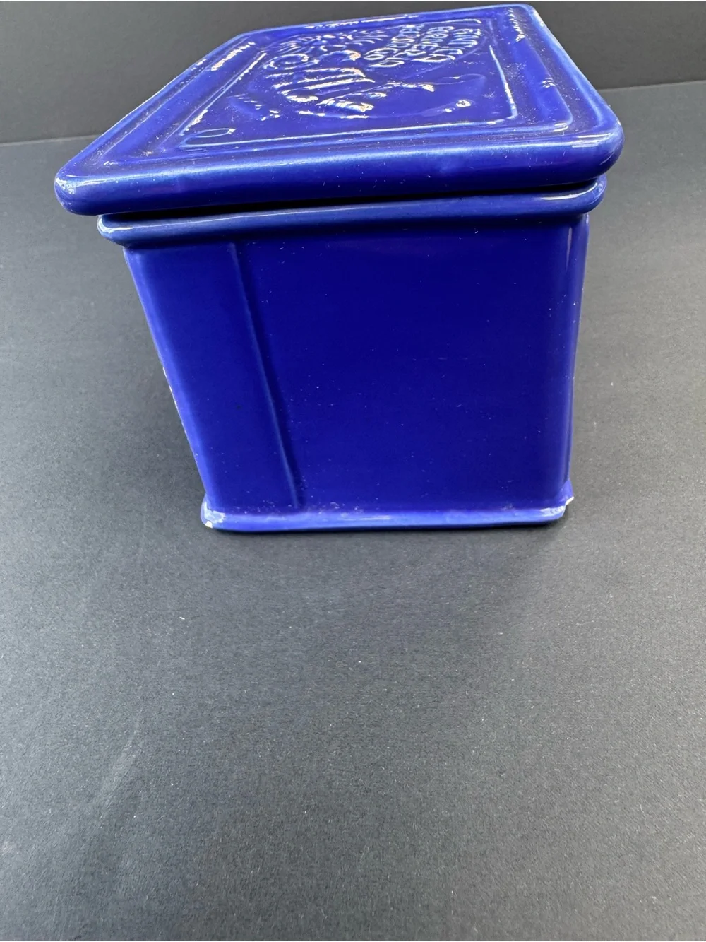 Sur La Table Cobalt Blue Ceramic Salt Box